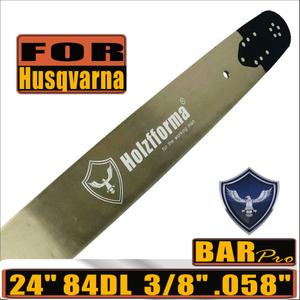 Holzfforma® Pro 3/8 .058 24inch 84DL Guide Bar For Many Husqvarna Chainsaws like Husqvarna 61 66 266 268 272 281 288 365 372 385 390 394 395 480 562 570 575