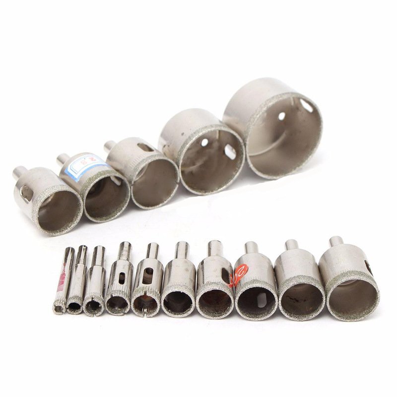 15Pcs 6-50mm Diamond Hole Saw Drill Bit Set Tile Ceramic Glass Marble Drill Bits
