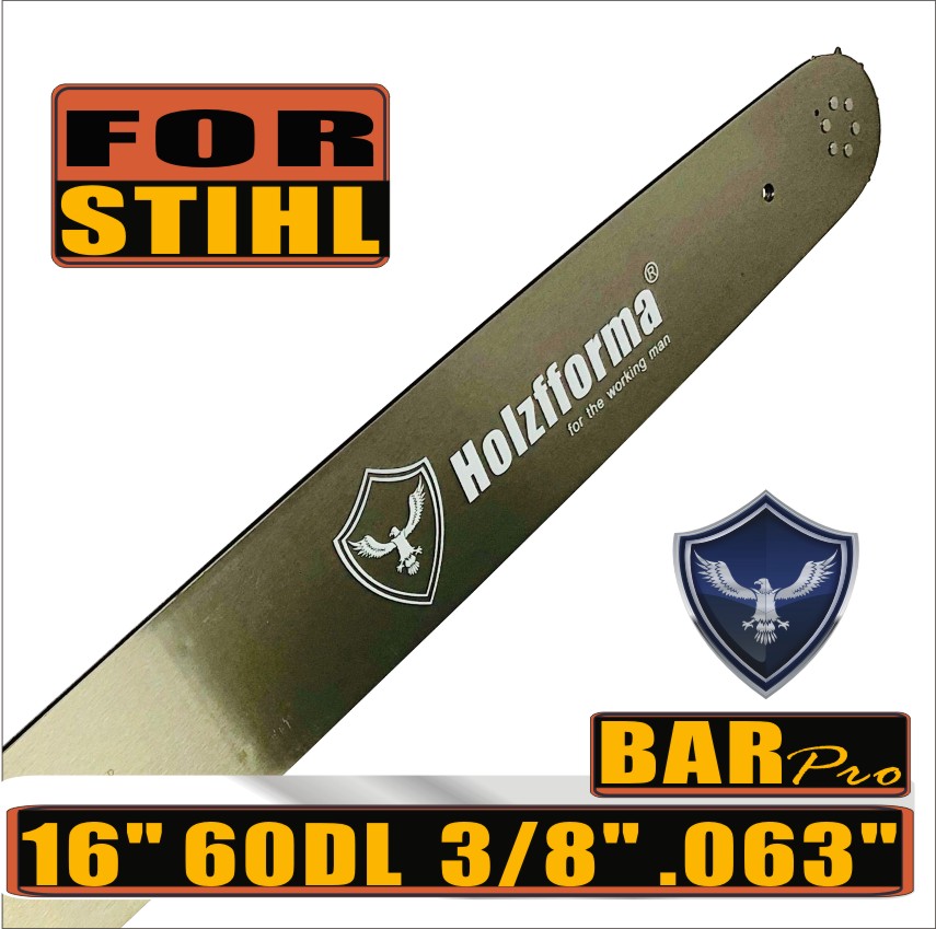 Holzfforma® 3/8'' .063'' 16inch 60 Drive Links 3003 000 5213 Guide Bar For Many Stihl Chainsaws like Stihl MS361 MS362 MS380 MS390 MS440 MS441 MS460 MS461 MS660 MS661 MS650