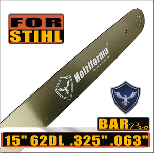 Holzfforma® .325'' .063'' 15inch 62 Drive Links 3003 000 6811 Guide Bar For Many Stihl Chainsaws like Stihl MS260 MS261 MS270 MS271 MS280 MS290 MS311 MS360 024 026 028 029 030 031 032 034 036