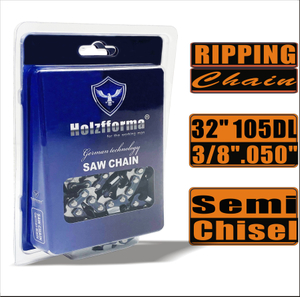 Holzfforma® Ripping Chain Semi Chisel 3/8'' .050'' 32inch 105DL Chainsaw Saw Chain Top Quality German Blades and Links