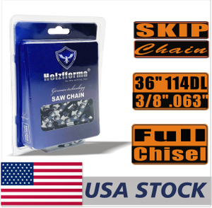 US STOCK - Holzfforma® Skip Chain Full Chisel 3/8'' .063'' 36inch 114DL Chainsaw Saw Chain Top Quality German Blades and Links 2-4 Days Delivery Time Fast Shipping For US Customers Only