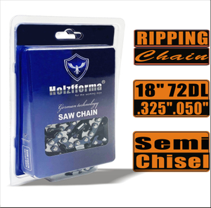Holzfforma® Ripping Chain Semi Chisel .325'' .050'' 18inch 72DL Chainsaw Saw Chain Top Quality German Blades and Links