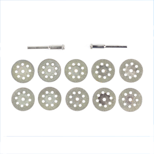 10pcs 20mm/22mm/25mm/30mm Diamond Coated Saw Blade 9 Holes Double Sided Diamond Cutting Discs with 2Pcs Mandrel