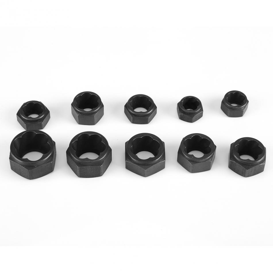 10pcs 9mm-19mm Damaged Bolt Nut Screw Remover Extractor Removal Twist Socket Tools Set With Aluminum Box