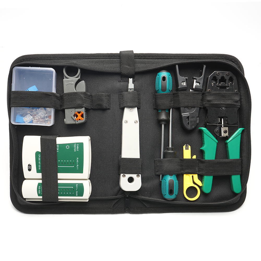RJ11 RJ45 RJ9 RJ12 Network Tool Kit Ethernet Cable Crimping Crimp Crimper Wire Stripper Pliers Screwdriver Lan Cable Tester Connector Set