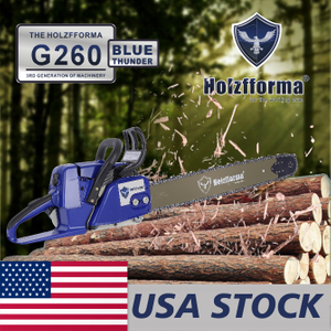 US STOCK - 50.2cc Holzfforma® Blue Thunder G260 Gasoline Chain Saw Power Head Without Guide Bar and Chain Top Quality By Farmertec All Parts Are For Stihl MS260 026 MS240 024 Chainsaw 2-4 Days Delivery Time Fast Shipping For US Customers Only