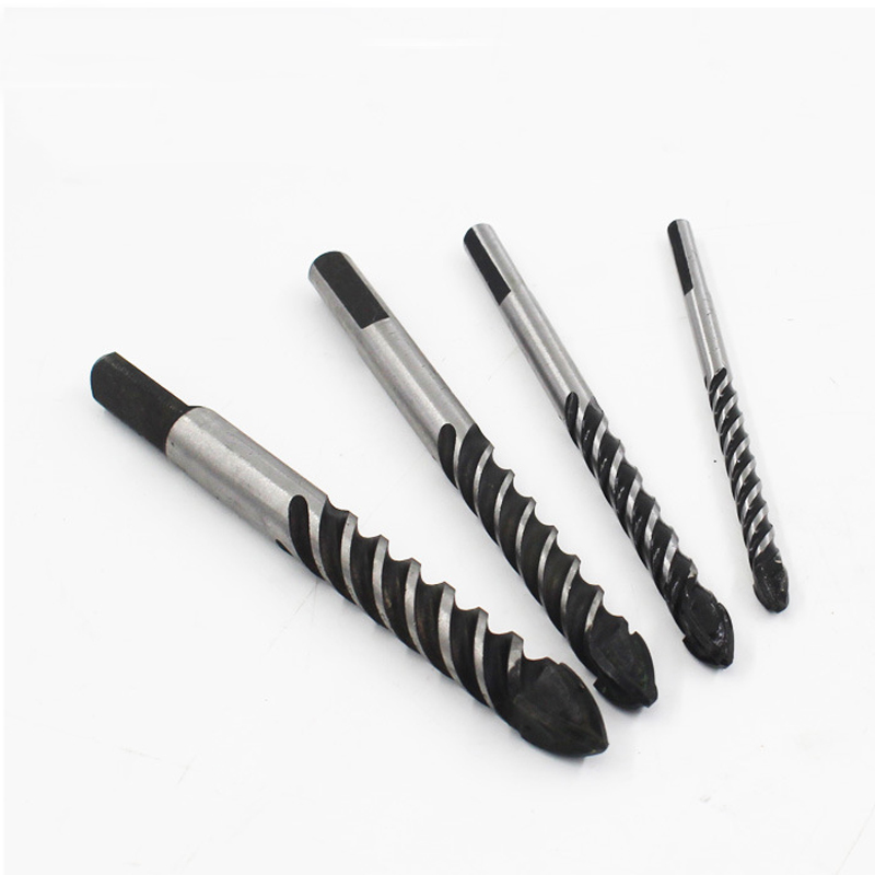 4pcs 6mm/8mm/10mm/12mm 4 Flutes Drill Bit Set For Drilling Glass Tile Brick Plastic Wood Ceramic