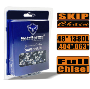 Holzfforma® Skip Chain Full Chisel .404 .063'' 48inch 138DL Chainsaw Saw Chain Top Quality Blades and Links